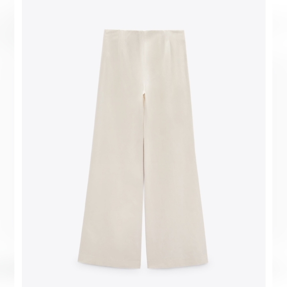 ZARA * Linen Blend High Waisted Wide Leg Pants - Picture 4 of 7